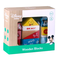 Disney Mickey Mouse Houten Blokkenset – 12 blokken + plank – Speelgoed vanaf 12 maanden